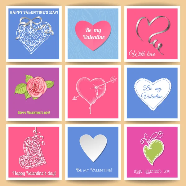 Valentine day cards — Stock Vector