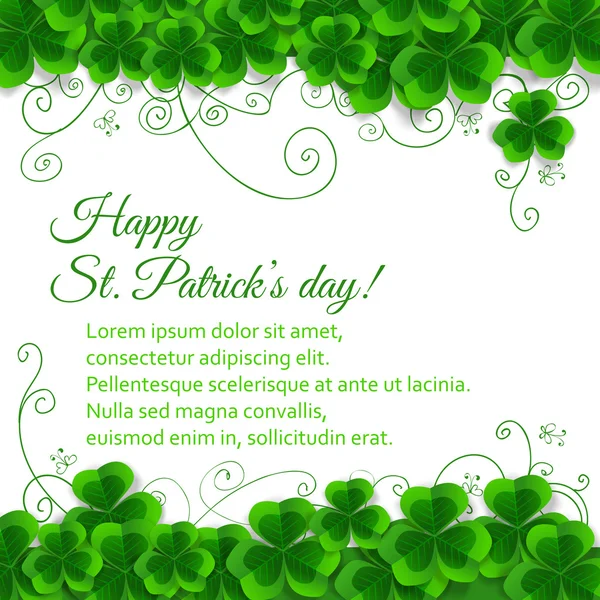 St. Patrick day card — Stock Vector