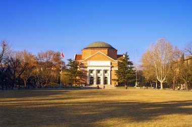 manzara tsinghua Üniversitesi kampüsü kış, Çin'in