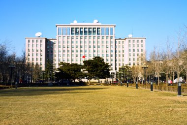 manzara tsinghua Üniversitesi kampüsü kış, Çin'in