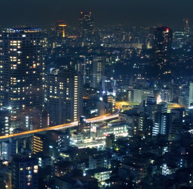 tokyo cityscape gece manzarası