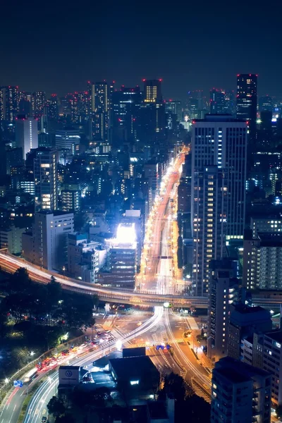 Noční pohled na panoráma města Tokio — Stock fotografie