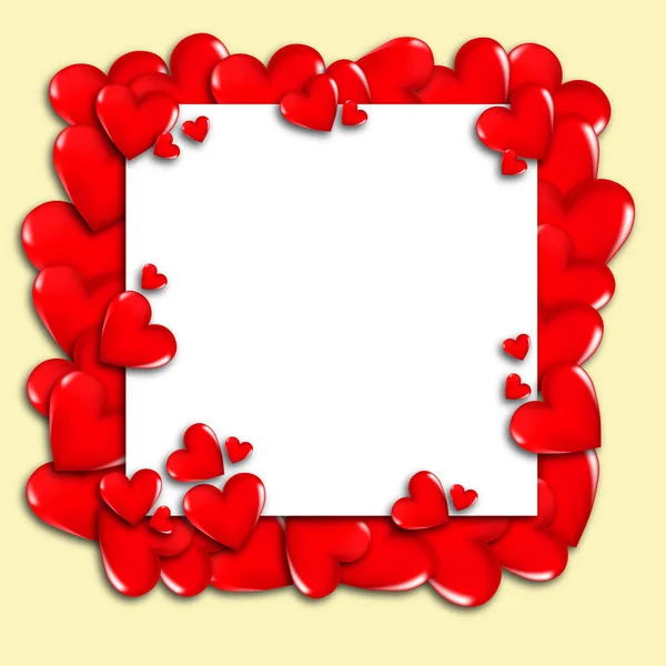 Karta Pozvánka Valentýna Pozadí Pro Slevovou Kartu Červeným Srdcem Prostor — Stockový vektor