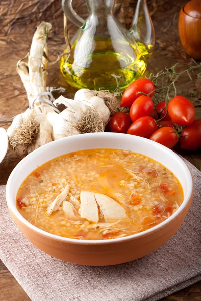 Zupa z bulionu z kurczaka — Zdjęcie stockowe