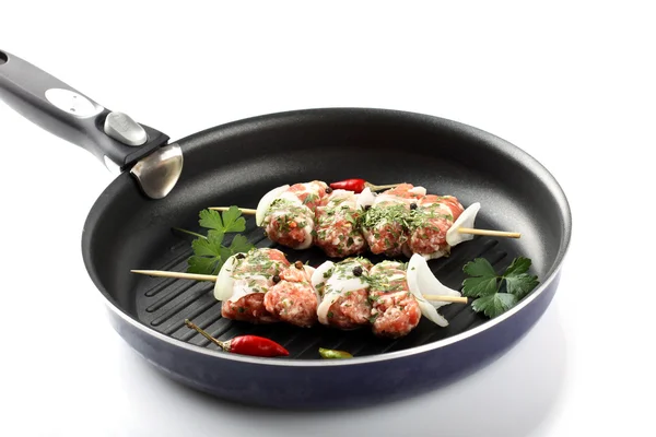 Skewers of meat stuffed — Stock Photo, Image