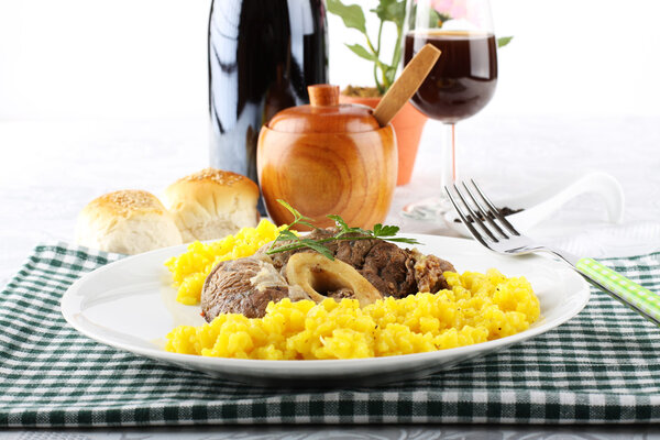 Marrowbone with saffron rice
