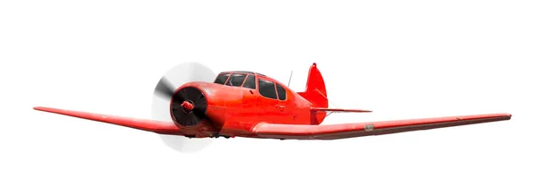 Front Side View Red Aerobatic Sports Aircraft Piston Engine Rotating — Stock Photo, Image