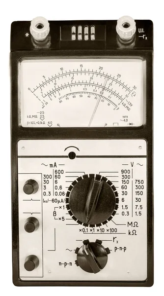 Analogowy Stary Multimetr Avometer Przyrząd Elektryczny Pomiaru Stałego Zmiennego Prądu — Zdjęcie stockowe