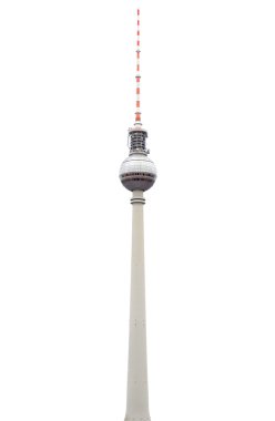 TV Kulesi veya fersehturm üzerinde beyaz izole Berlin