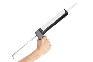 Silikon aracı silah caulking ile uygulama