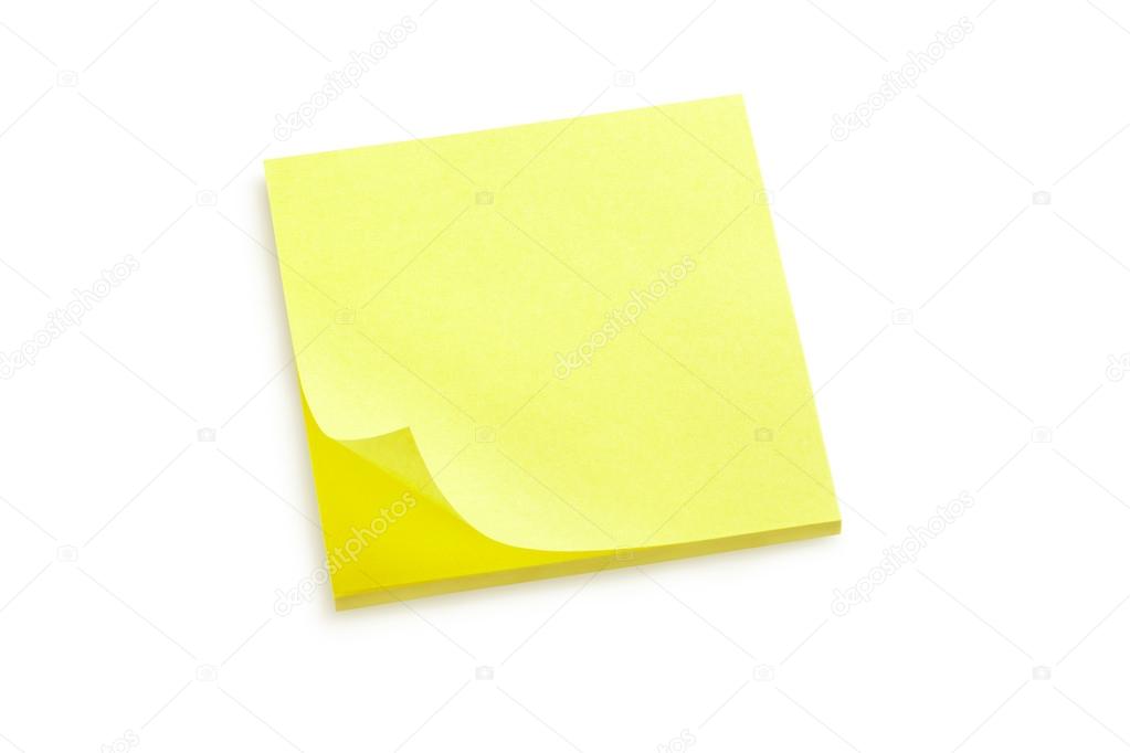 Yellow sticker note