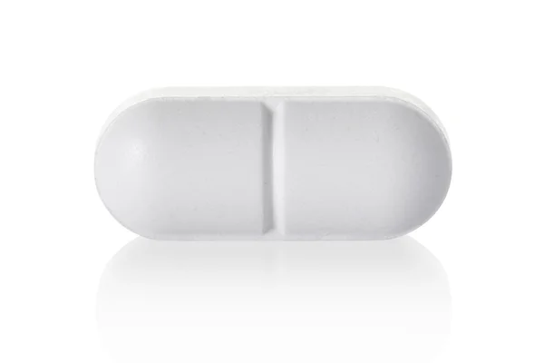 Compressa pillola medica su bianco — Foto Stock