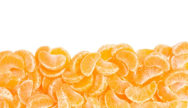 Tangerina laranja segmentos quadro, fronteira — Fotografia de Stock