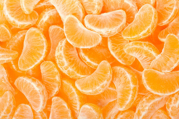 Tangerine segments, orange background