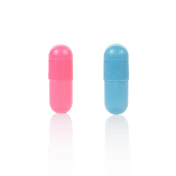 Blue and pink medical capsule — Stock Photo, Image