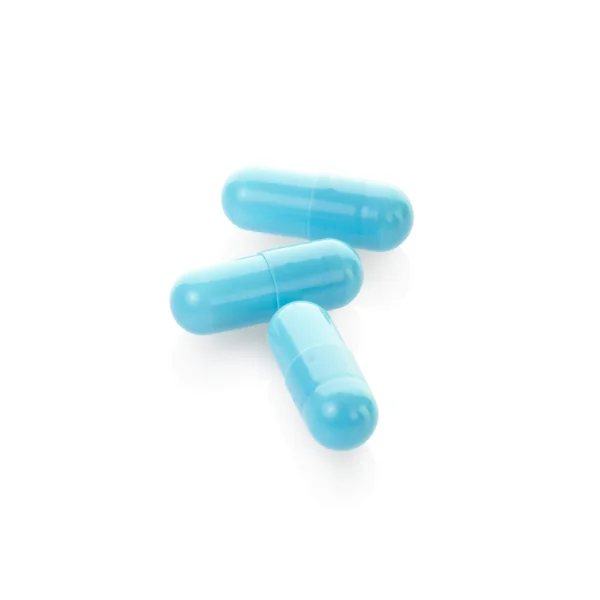 Blue medical capsules — Stock Photo, Image