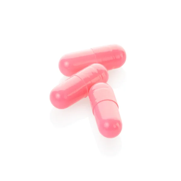 Pink medical capsules — Stock Photo, Image