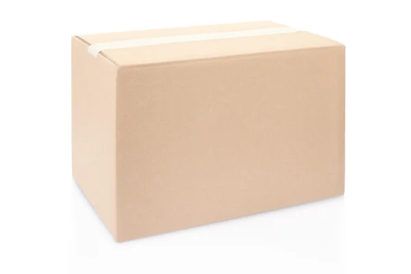 Картонна коробка закрита стрічкою — стокове фото