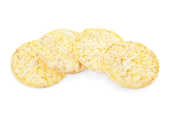 Sušenky kukuřice na bílém pozadí — Stock fotografie