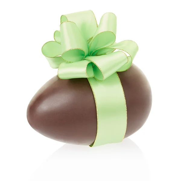 Chocolate egg with bow — Stock Photo, Image