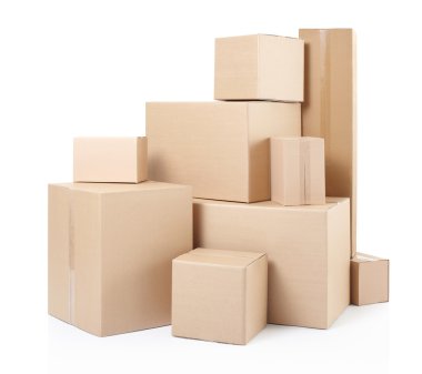 Cardboard boxes group clipart
