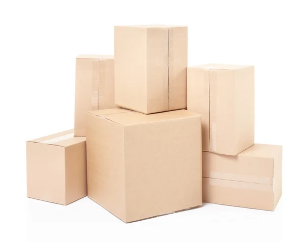 Cardboard boxes closed with tape — Stock Photo, Image