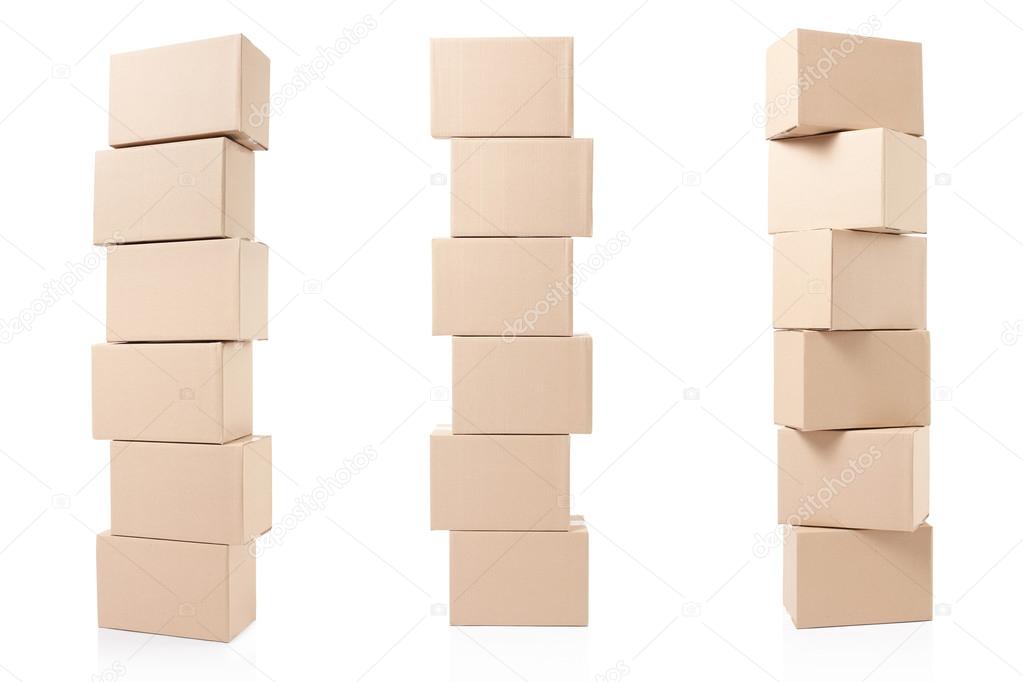Cardboard boxes stacks
