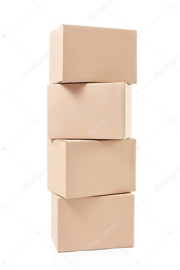 Small cardboard boxes stack
