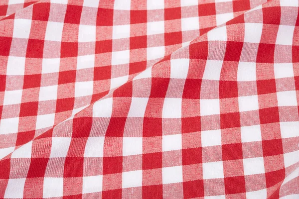 Vermelho e branco toalha de mesa textura fundo — Fotografia de Stock