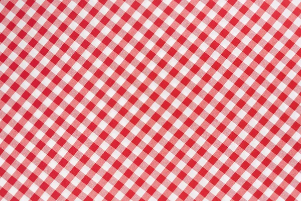 Kırmızı ve beyaz masa örtüsü diyagonal doku arka plan — Stok fotoğraf