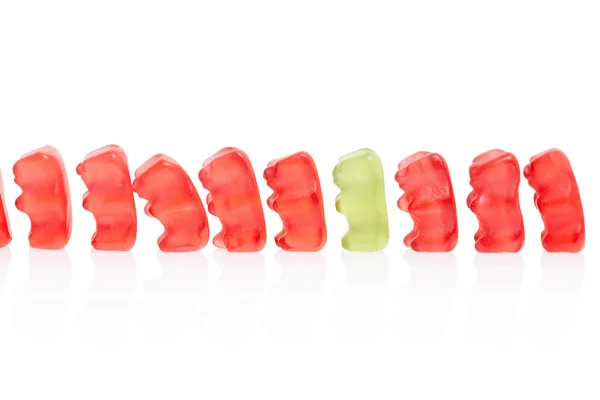 Gummy ours bonbons rangée — Photo
