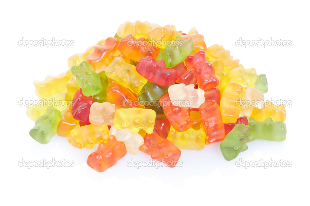 Gummy bears candies heap