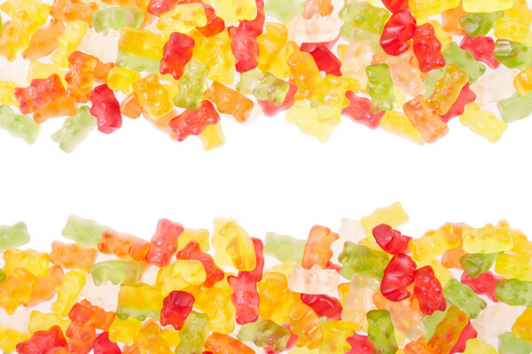 Gummy bears candies border