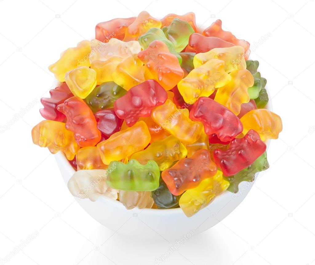 Gummy bears candies bowl