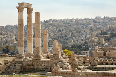 Temple of hercules Amman şehir manzaralı, jordan