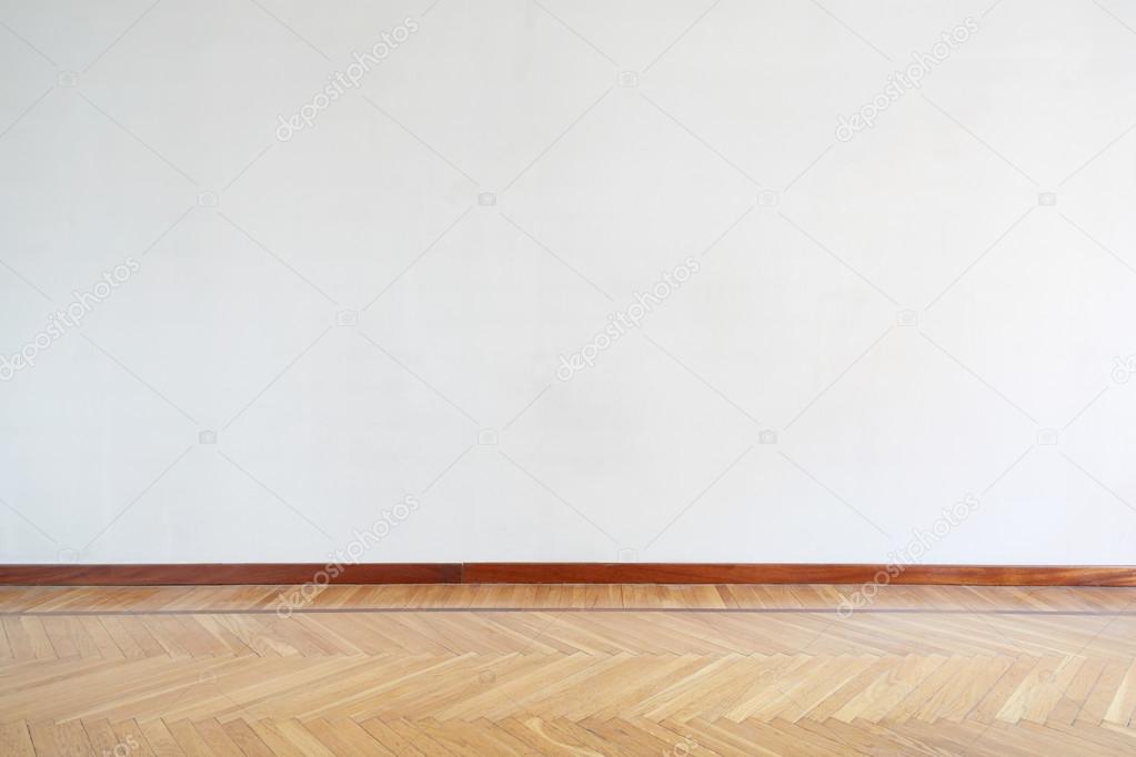Empty room with wooden floor, parquet
