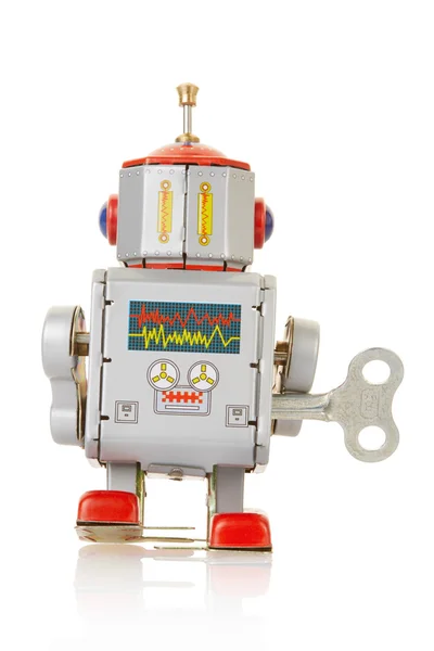 Robot vintage orologio giocattolo indietro — Foto Stock