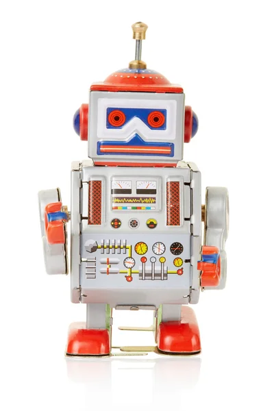 Robô vintage lata brinquedo — Fotografia de Stock