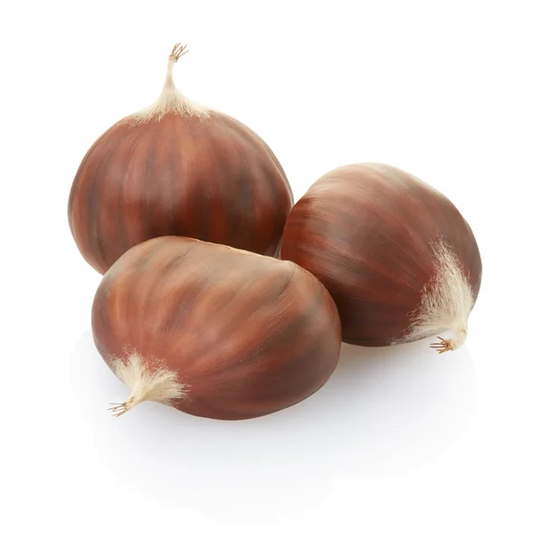 Chestnuts on white — Stock Photo, Image