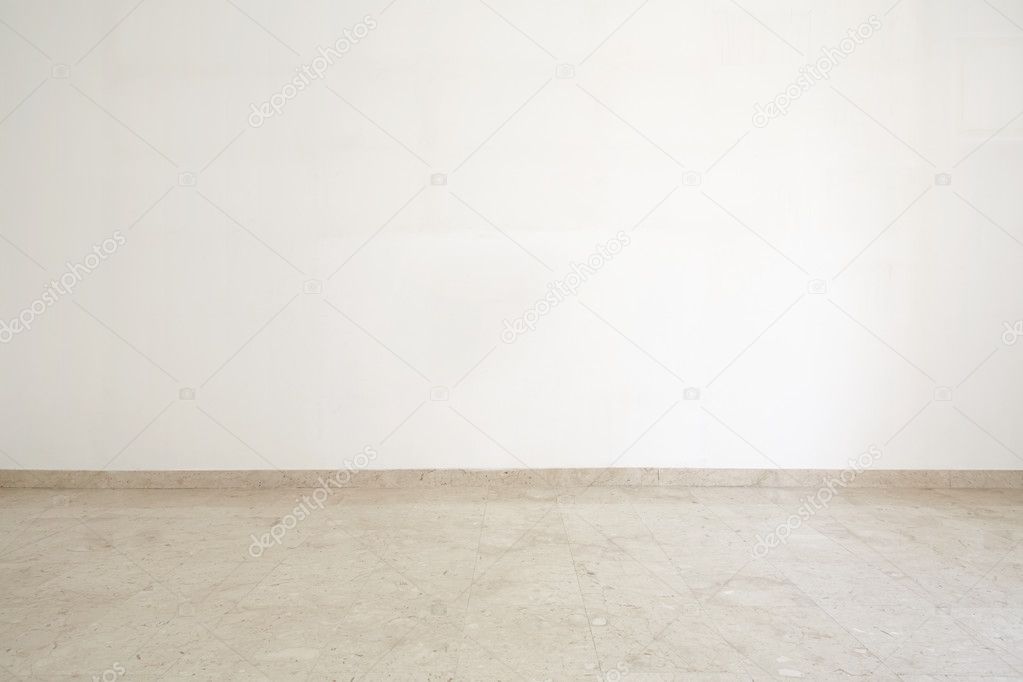 Empty room with marble floor and white wall — Stock Photo © AndreaA