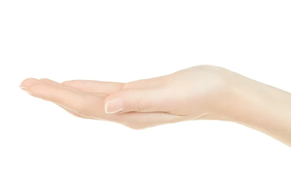 Otevřené, ženské ruky dlaní nahoru — Stock fotografie