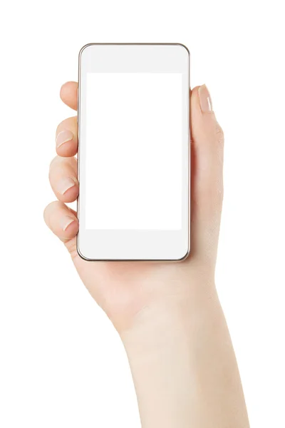 Smartphone in vrouw hand — Stockfoto