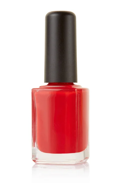 Red nail polish bottle — Stock Photo, Image