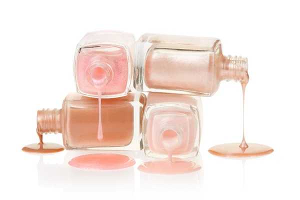 Pink nail polish spilled — Stock Photo, Image