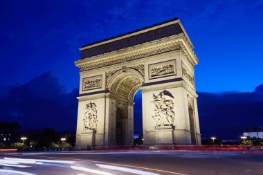 Geceleri, Fransa Paris Arc de Triomphe'ye