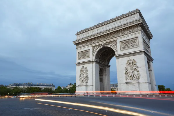 Arc de Triomphe in Paris in the evening Royalty Free Stock Images
