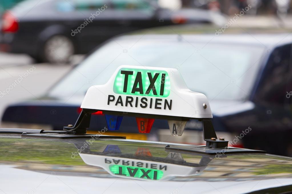 Paris taxi sign in Paris, France