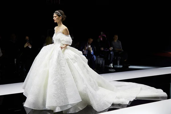 Milan Italy April 2022 Julia Kontogruni Fashion Show Model Catwalk — стокове фото