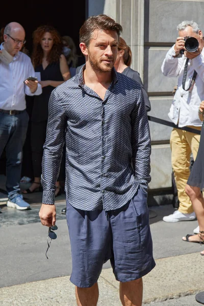 Milan Italy June 2022 Jonathan Bailey Giorgio Armani Fashion Show — ストック写真