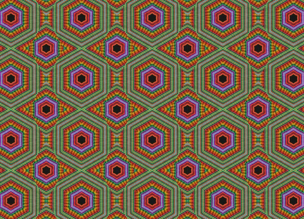 Interesting Repeated Pattern Multiple Geometric Shapes Psychedelic Colors Creative Background — Fotografia de Stock